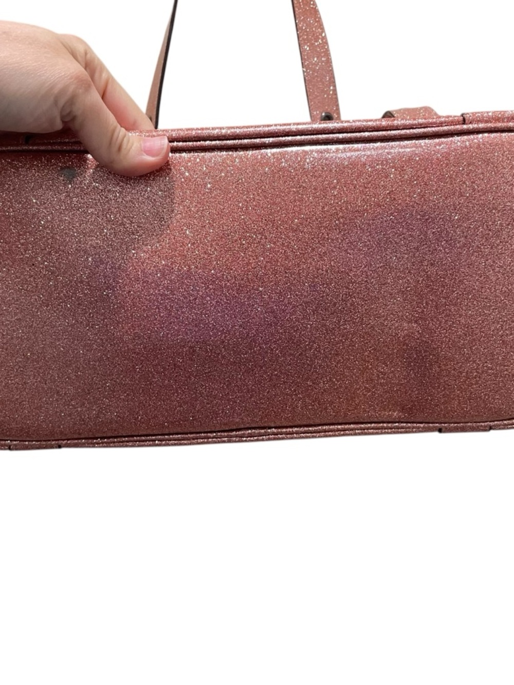 Coach Ferry Tote Rose Gold Glitter Patent Leather Pink Women Size One Size - Picture 6 of 9